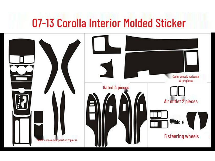 07-13 Corolla Carbon Fiber Gear Shift Console Wrap