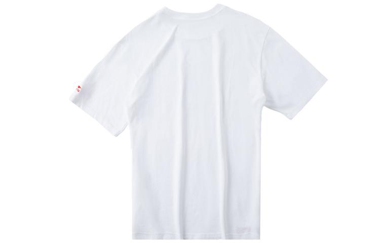 Li Ning T Shirts Men's White Crew Neck Moderate Straight Fit AHSQ185-1