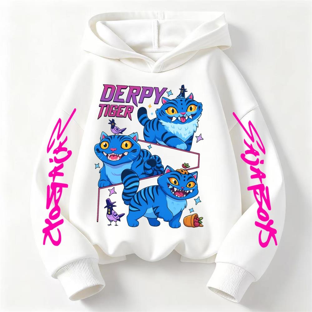 2026 Kpop Devil Hunter DERPY Tiger Printed Children's Hoodie  Girls' Sportswear  Boys' Casual Hoodie  Autumn/Winter Long Sleeve