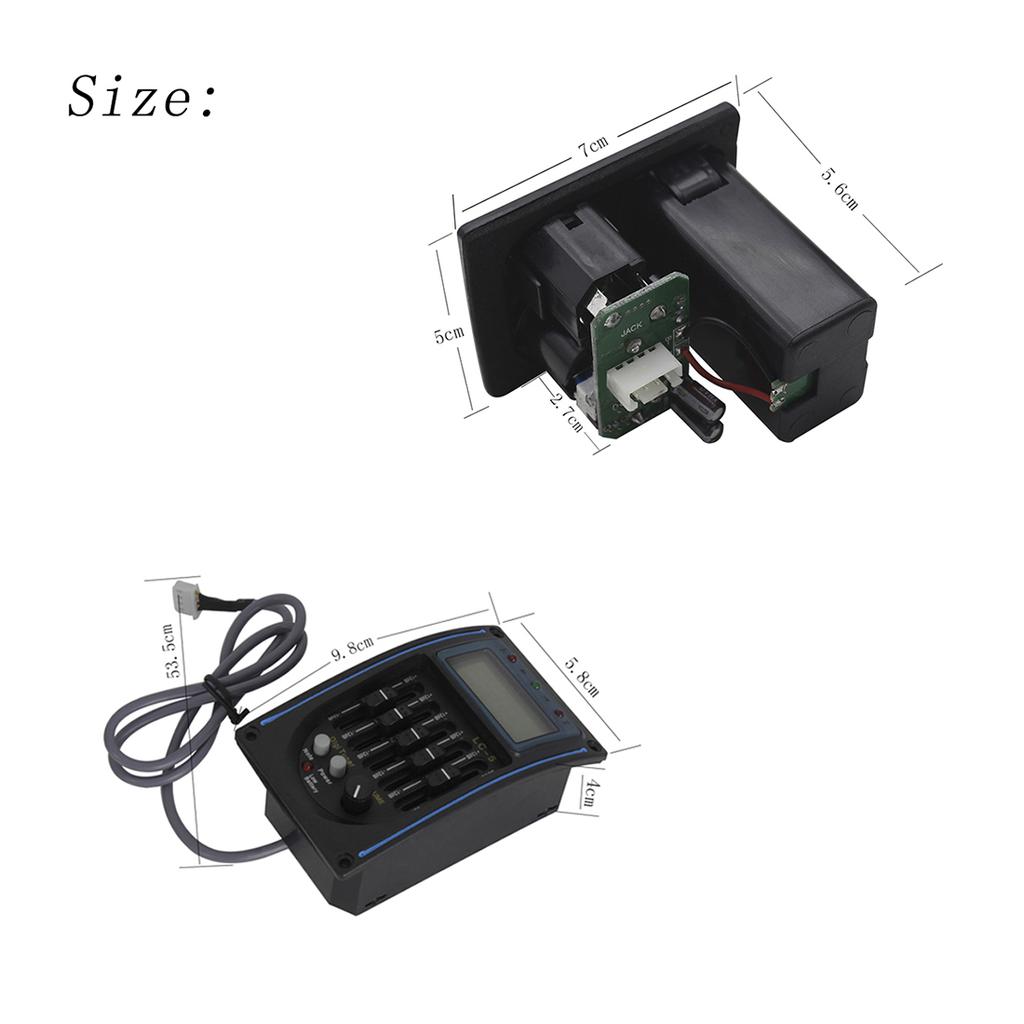 LC-5/4 5 Band Acoustic Guitar Preamp EQ Equalizer Pickup Tuner System with Micro Phone Pickup for Acoustic Guitar