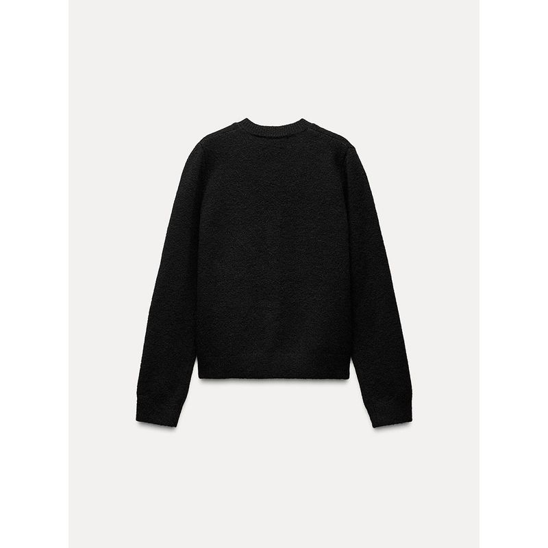 Za2025 Spring New Women's Clothing Slim Looking Bows Decorated Row Button round Neck Long Sleeve Knitted Coat 1473102