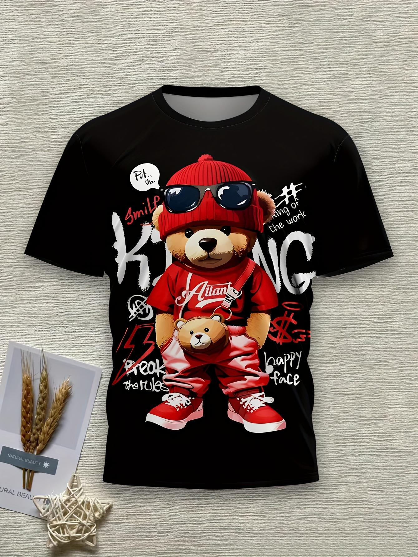 Men s novelty T-shirt, short sleeve, with 3D digital printing. S
