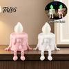 Funny Melting Candle Toy 3D Printing Ornament, Wax Liquid Texture Dripping Sculpture with Movable Joint Figure Joints, Adjustable Sitting Posture LED