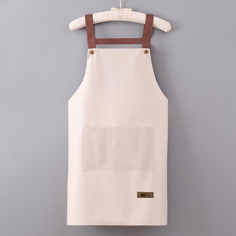 Korean Style Waterproof and Oil-Proof Apron: Durable, Stain-Resistant, with Custom Text for Adult Kitchen and Work Use