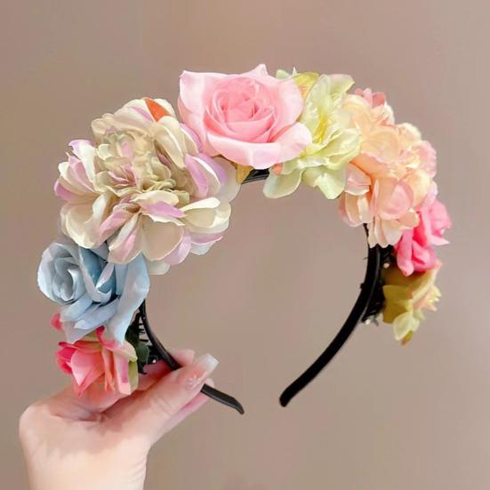 Rutschfestes Blumen-Stirnband für Mädchen, Bequeme, Flexible Haar-Accessoires mit Kunstblumen, Traditionelle Nationale Haarnadel für Hanfu-Party