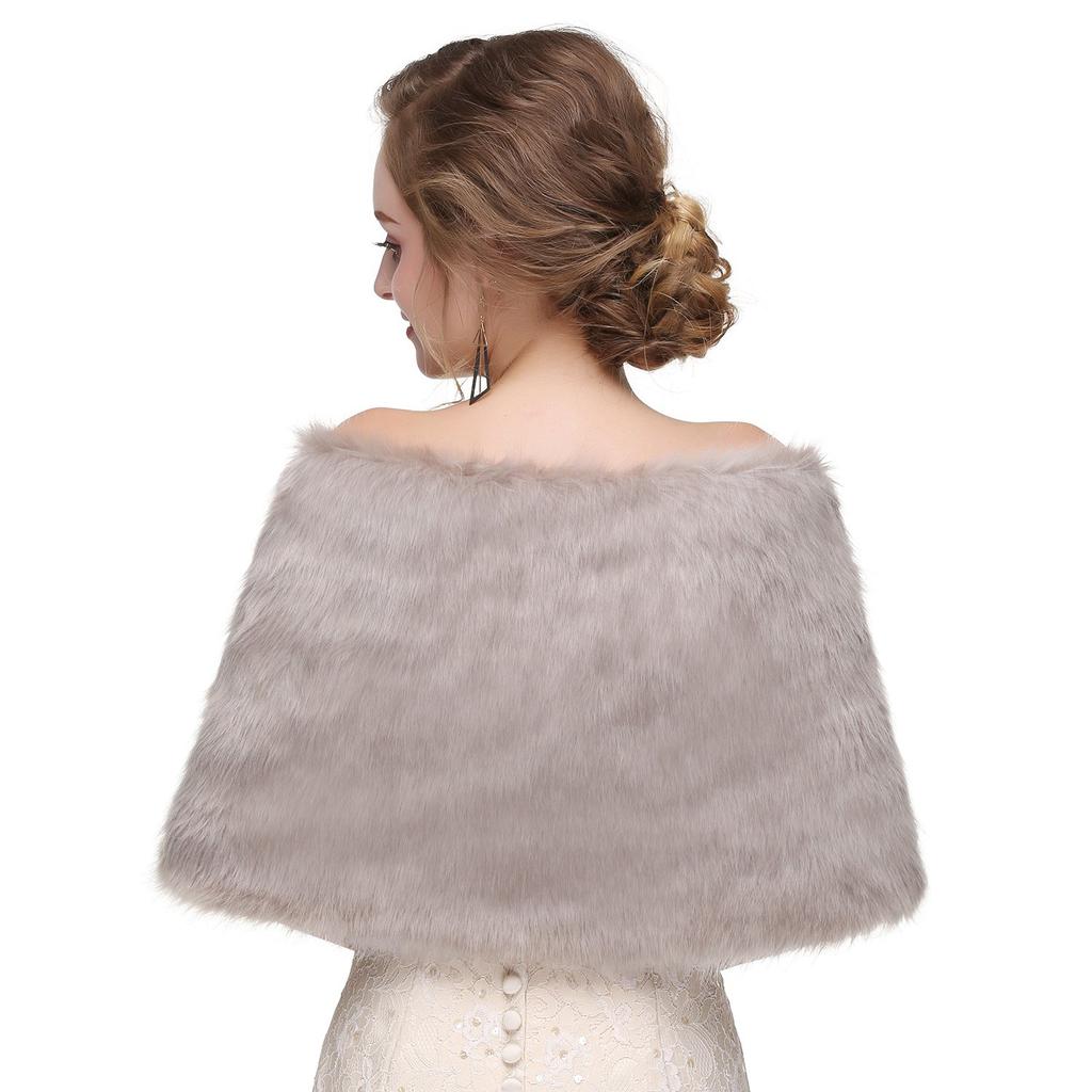 Faux Fur Furisode Fur Japanese Fur Shawl with Party For Cold Protection [Muzhilun] Stole, Shawl, Kimono, Brooch, Dress, Autumn/Winter Fashion,