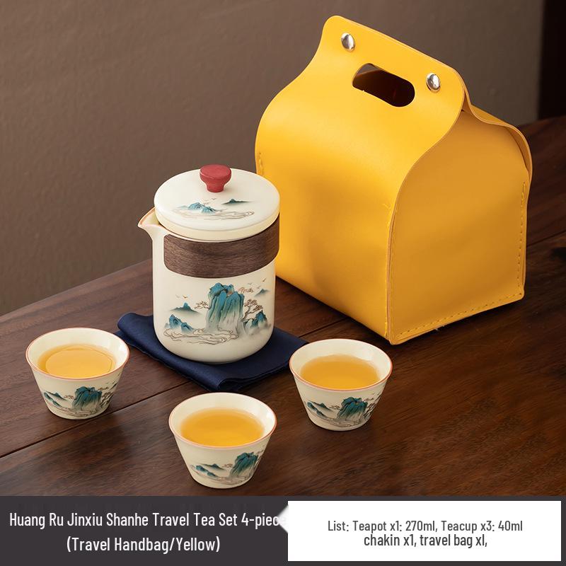 Huangru Portable Kung Fu Tea Set - Compact Travel and Festival Gift