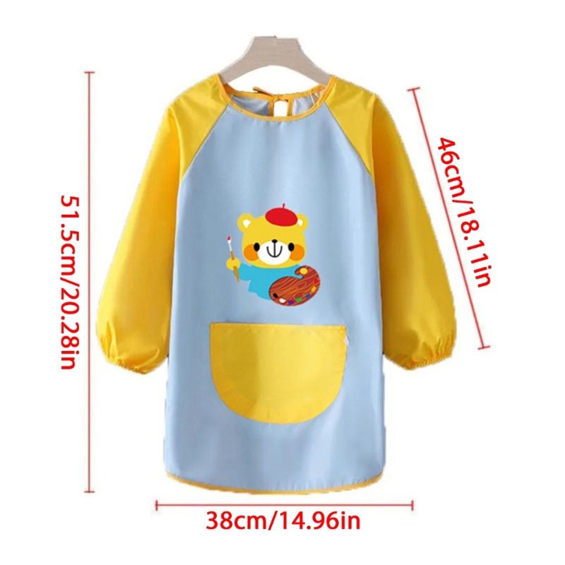 Toddler Bib Cover Painting Apron Coat for Kids Height 100-124cm Water Resistant Polyester, Easy Cleaning
