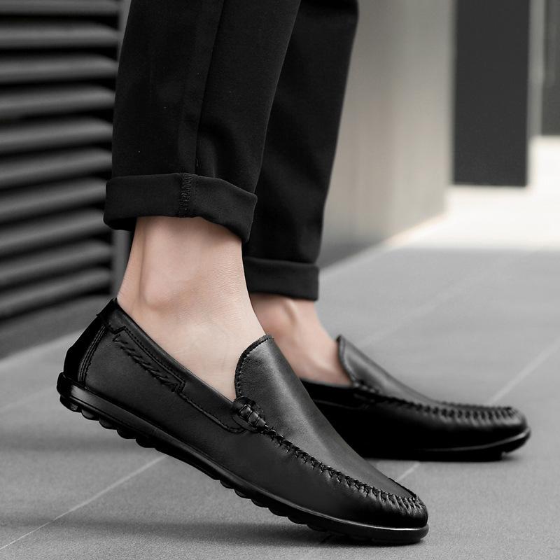 Spring and Autumn Lightweight Loafer Doudou Shoes Casual Fashion Driving Shoes Leather Shoes One Pedal Lazy Men's Shoes