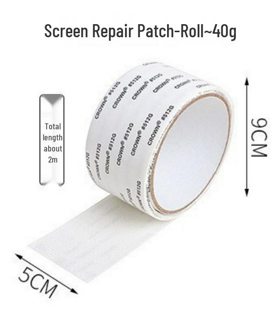 

Anti-Mosquito Screen Repair Patch for Windows and Doors - Water & Sand Resistant Household Sticker 5cm x 2m Black