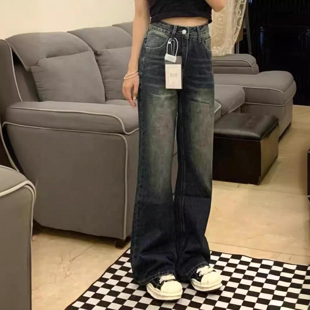 Damskie dżinsy bootcut z wysokim stanem w kształcie gruszki: Plus Size, Wyszczuplające, Mikro-rozszerzane, Długie spodnie