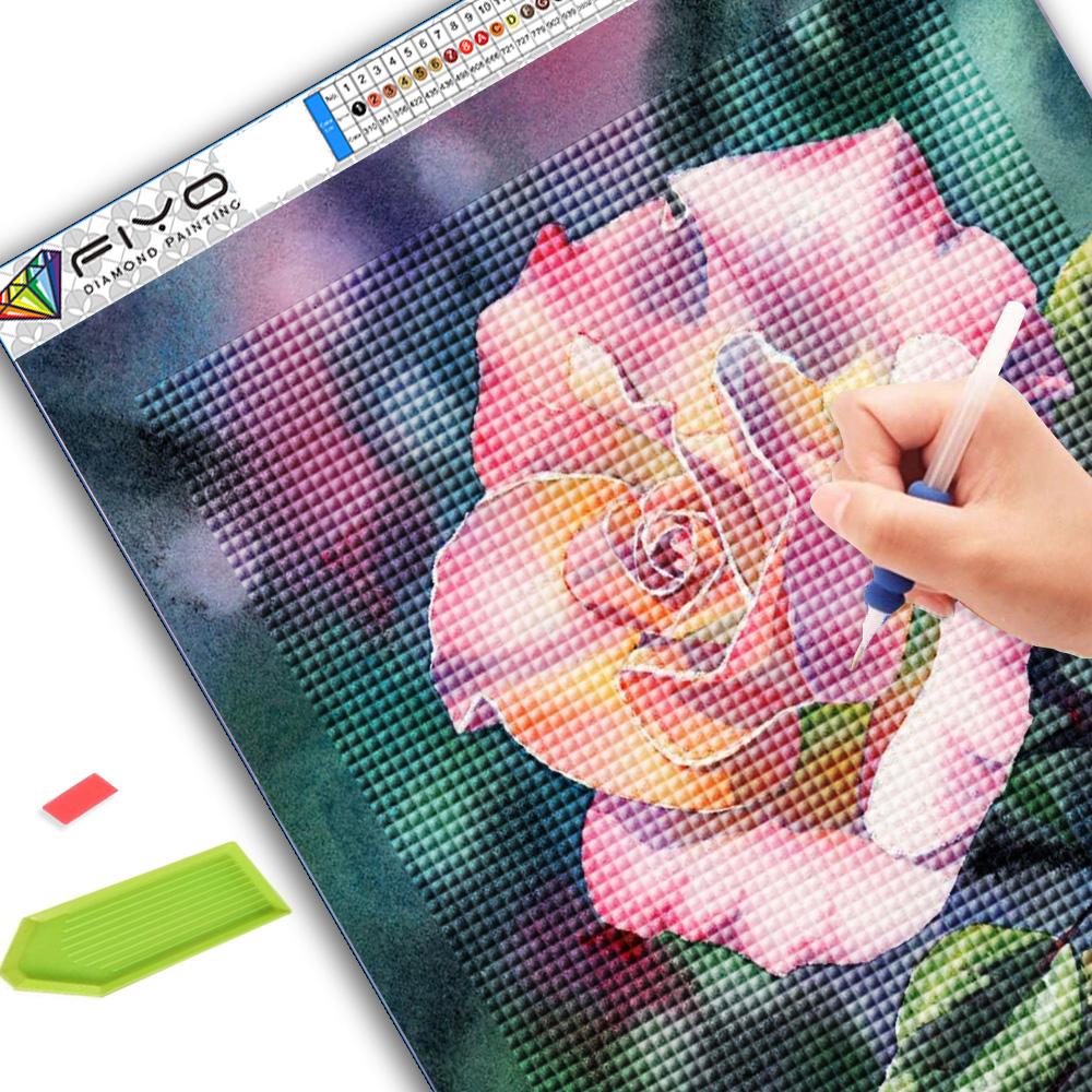 5D DIY Diamond painting Romantic flowers full diamond square/round diamond embroidery cross-stitch set home wall decorative art