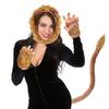 Generic Lion Design Cosplay Set for Hair Lion for Costume and Birthdays Kids, Hoop, Gloves, Tail, Brown, Parties, Halloween,