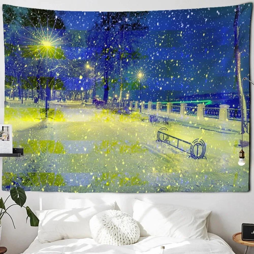 Christmas Snowman Tapestry Bedroom Living Room Home Wall Decoration