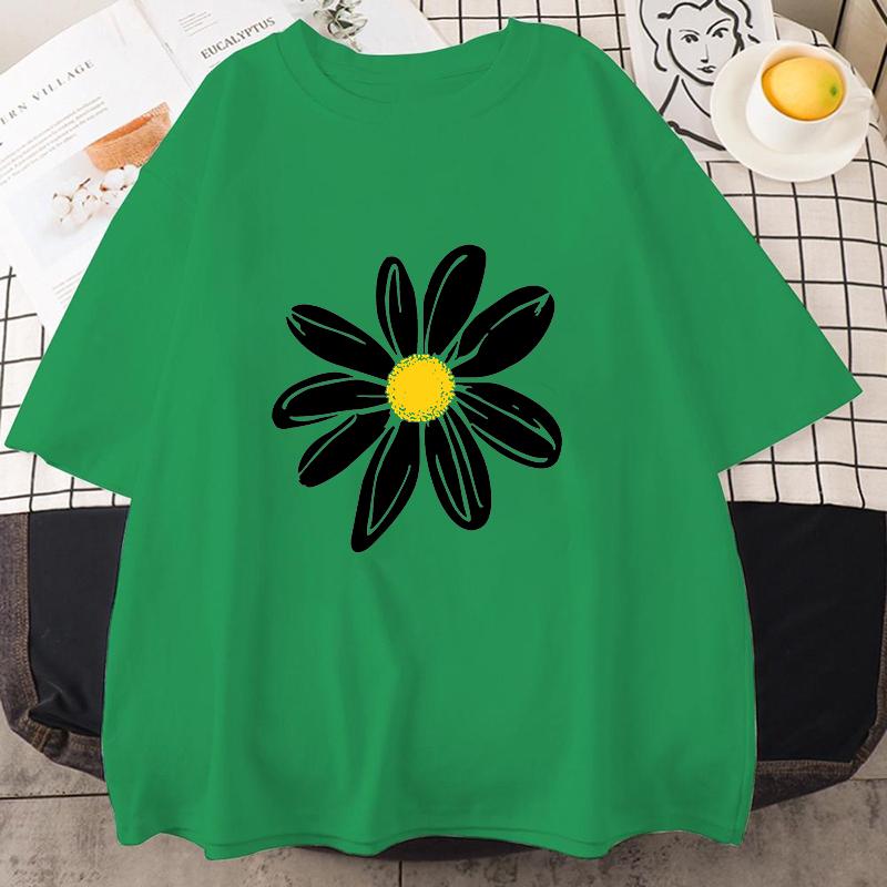 New Daisy Flower Printed T Shirt Unisex Unisex Teens Girl Fashion Hip Hop Harajuku Casual Short Sleeve Tops Daisy Lover Gift Tee Fun