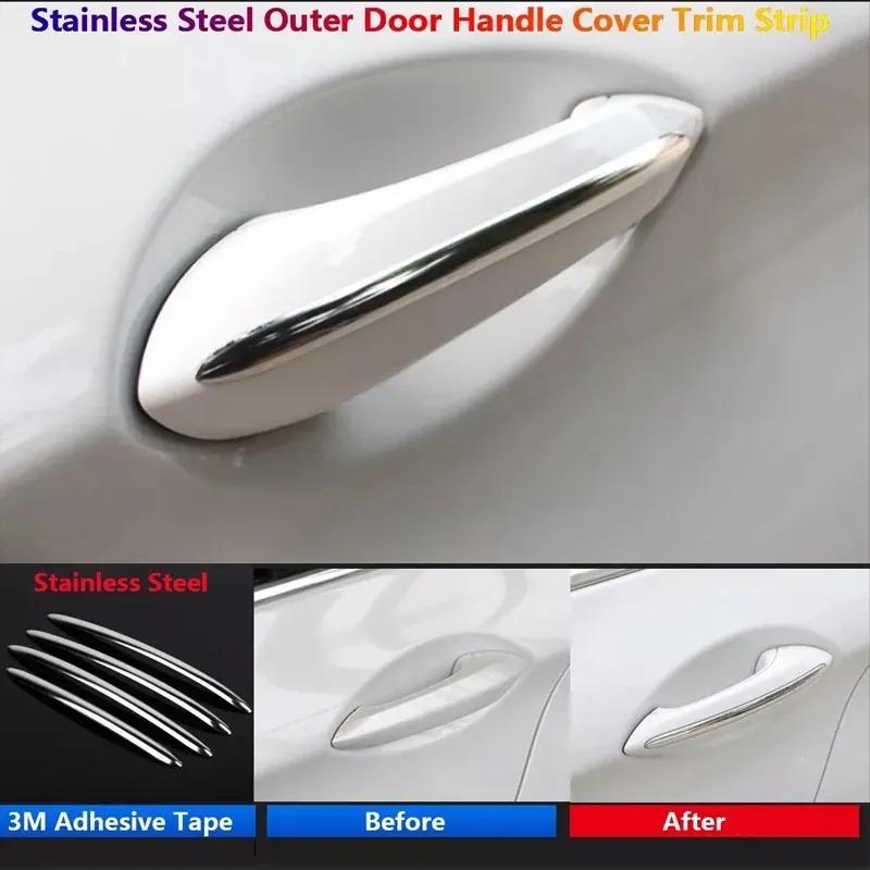 For BMW 5 Series F10 F11 F07 F01 2011-2017 Stainless Steel Exterior Door Handle Cover Trim Decoration Sticker