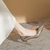 Korean Style Silver Patent Leather Pointed Toe High Heels - Elegant Thin Heel Flats for Women