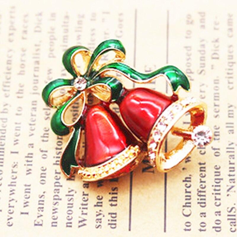 

Рождественская брошь Blucome с красными колокольчиками в форме корсажа для женщин и детей, булавки для сумки и свитера красный