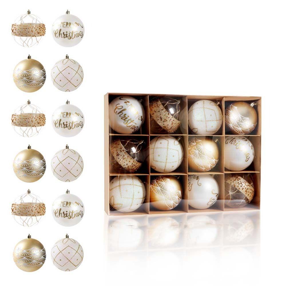 

12 шт. Пластиковые гальванизированные подвесные шары, небьющиеся, веселый рождественский декор, Новый год