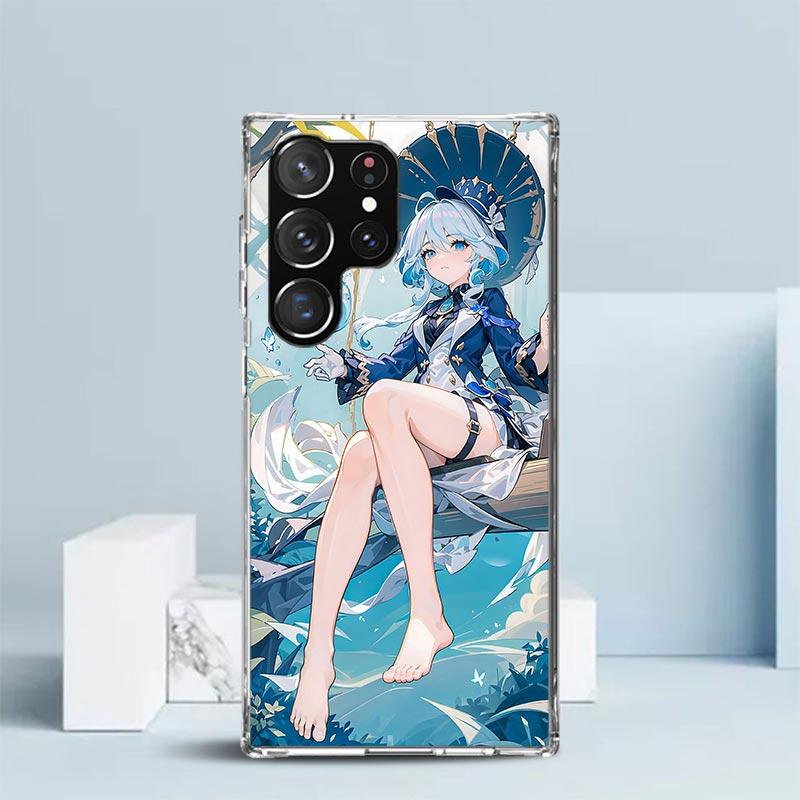 Cute Furina Genshin Impact Soft Cover for Samsung Galaxy S25 Edge S26 S24 S23 Ultra Phone Case S22 S21 Plus S20 FE Print Pattern