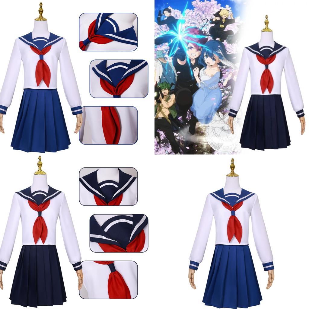 Stylish Night Sakura Rokumi Cosplay Outfit Deep Blue Polyester Fabric For Anime Lovers