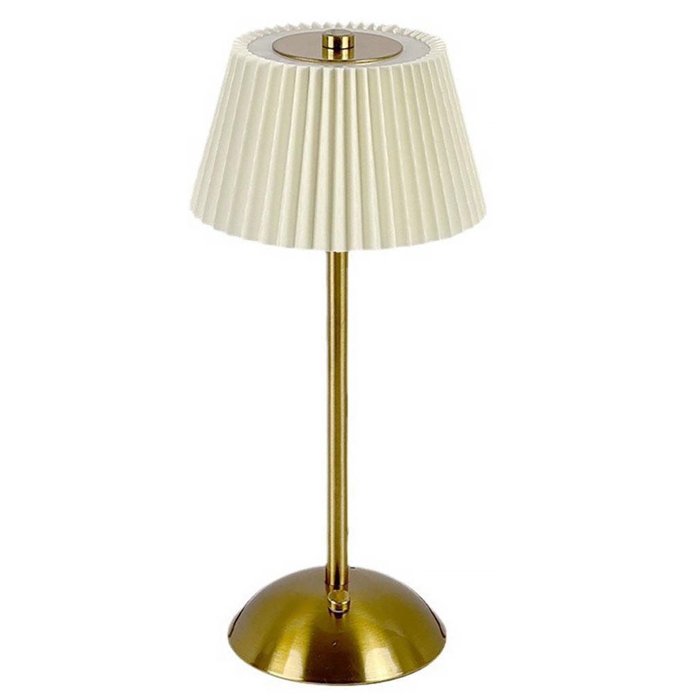 Small Pleated Table Lamp USB Rechargeable Bedside Lamp Cordless Desk Lamp for Bedroom Living Room Home Office Decor