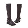 Mode Neue Mode Schwarze Kniehohe Stiefel PU Lederstiefel Mit Warmem Plüsch Handgefertigt Hochwertige Klassische Botas Damenschuhe559