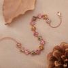 Classic Clover Natural Tourmaline Bracelet Women'S S925 Sterling Silver Plated 24K Gold Retro Gold Treasure Jewelry