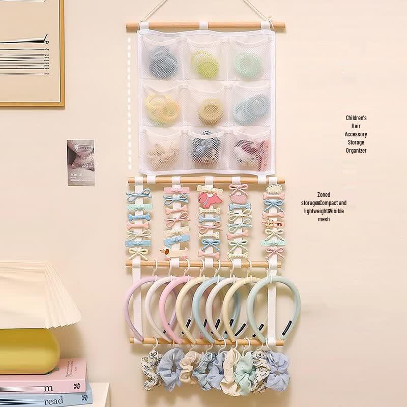 Children's Wall-Mounted Hair Accessory Organizer Bag