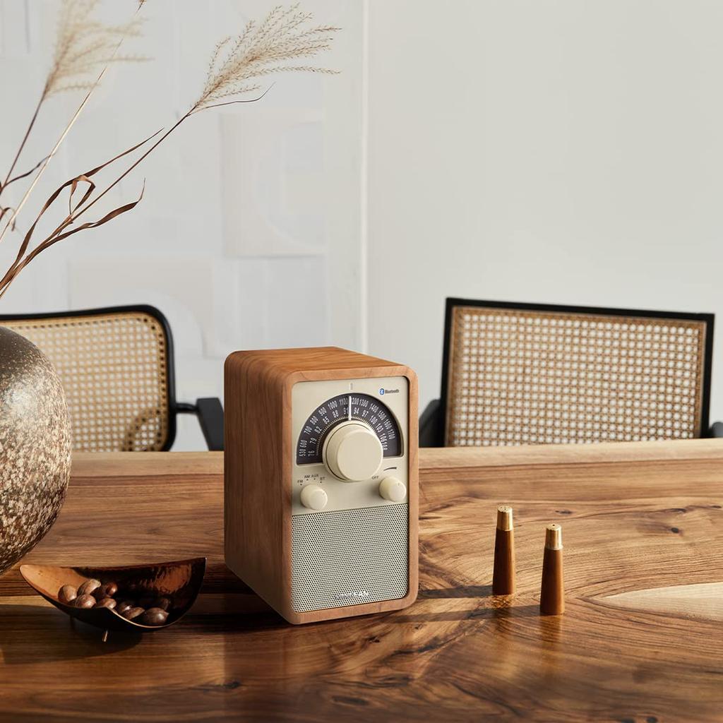 Sangean WR-304 FM/AM Radio/Bluetooth Speaker with aptX HD (Cherry) In a Wood Cabinet (Official Japanese Product)