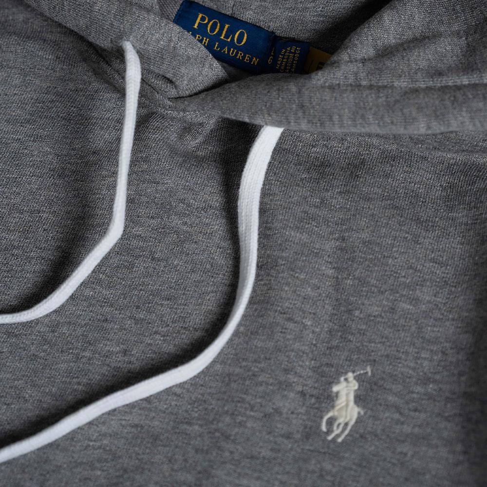 Polo Ralph Lauren Embroidered Pony Logo Hooded Fleece Long Sleeve Dress Women dresses Gray WMPODRSNFA20392-020
