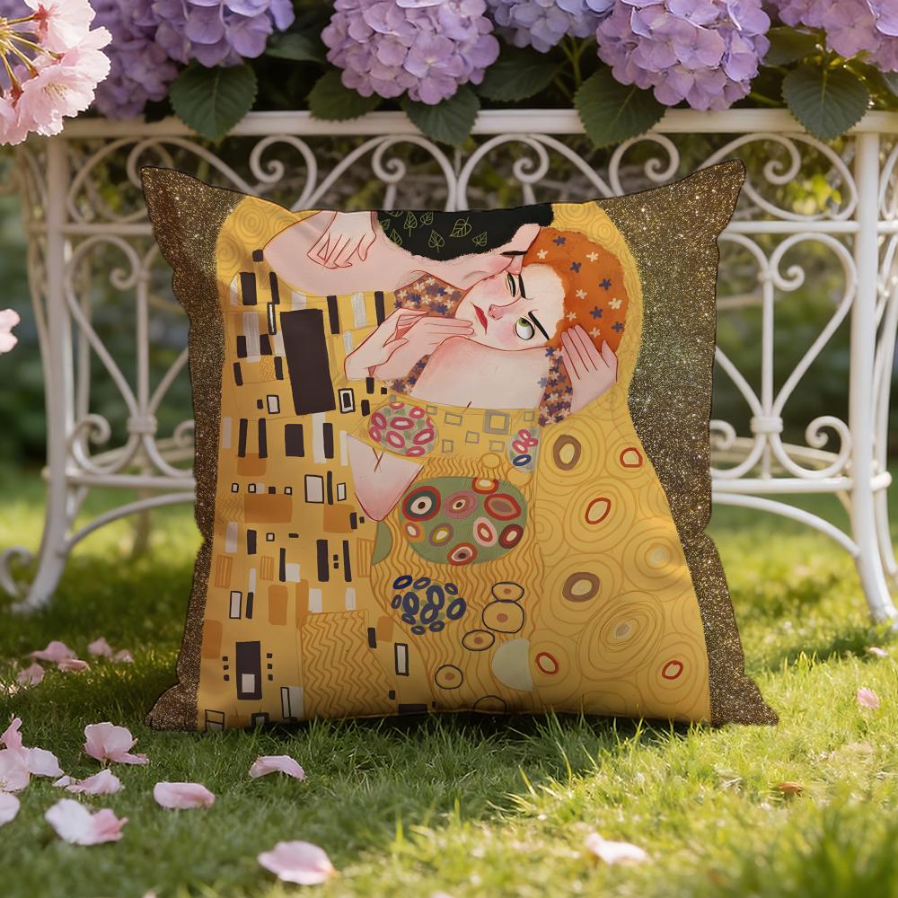 G-Gustav K-Klimt Oil P-Painting Cushion Cover Home & Car Dual-Scene Pillow Cover: Reversible for Premium Comfort