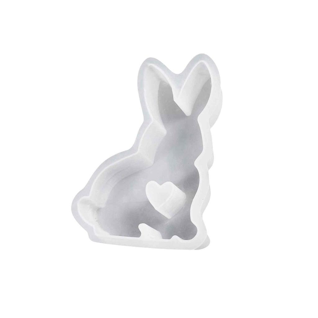 3D Heart Bunny Silicone Mold for Candle Making Soap Crafting Resin Casting Flexible Non-Stick Material Suitable for DIY Art Projects