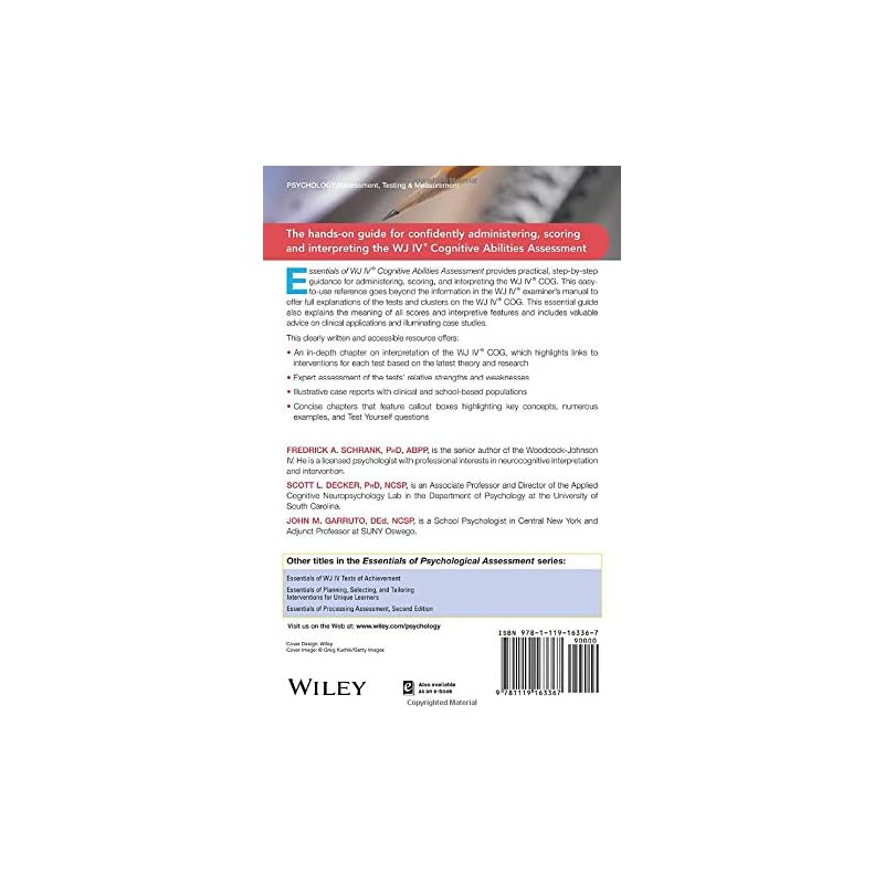 Essentials of WJ IV Cognitive Abilities Assessment (Essentials of Psychological Assessment)