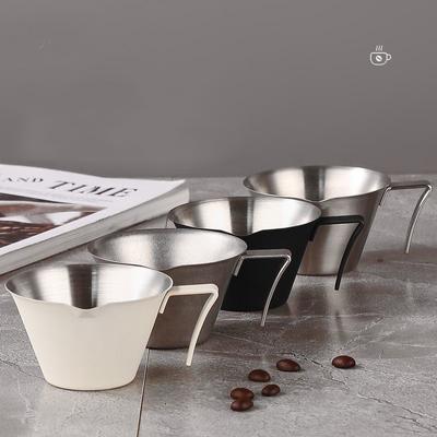 304 Edelstahl Kaffee Extraktionstasse 100ML Espresso Extraktionstasse mit Ausgießer Praktische Unzentasse Café Zubehör