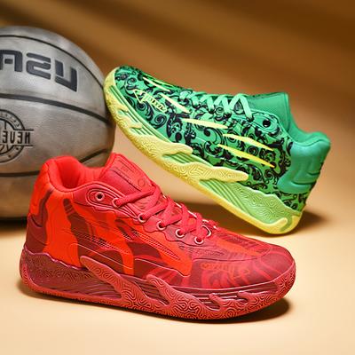 Men's Basketball Shoes Breathable Cushioning Non-Slip Wearable Runing Shoes Gym Training Athletic Basketball Sneakers for Women