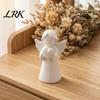 Nordic Style Aesthetic Art 3D Printed Angel Heart Statue, White Resin Praying Figurine for Love And Protection Symbol Living Room Bedroom, Minimalist