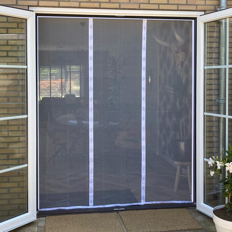 Magnetic Door Screen White Mosquito Net Customized Size Summer Insect Automatic Closing Suitable for Large Sliding Glass