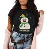 Christmas snowUnisex Cartoon Printed Womens Short Sleeved Holiday Tshirt with Summer Round Neck Suitable for Daily Versatility