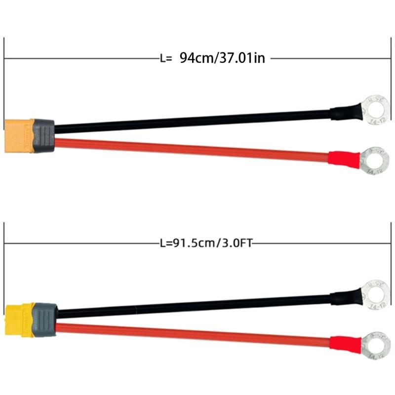 Durability XT60 to O Rings Clamp Cable 12AWG Ideal for DIY and Hobbyists Seekings Stability High Current Capacity