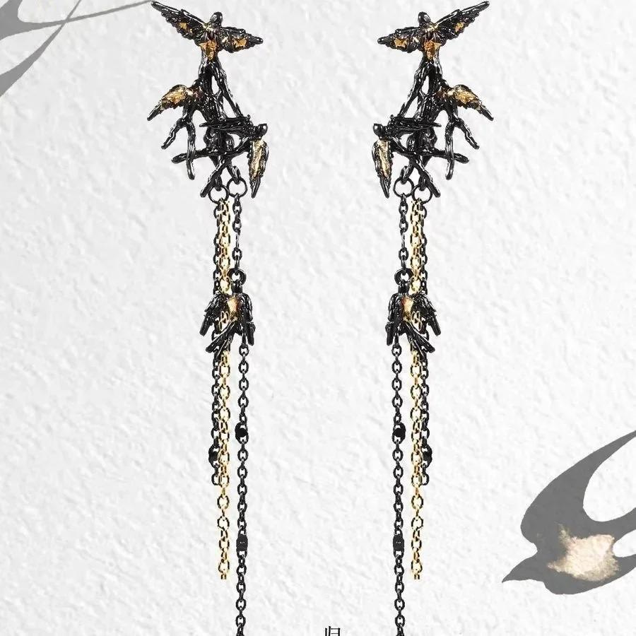 Yan Gui Original New Chinese Style Earrings - High-End Oriental Aesthetic Designer Jewelry
