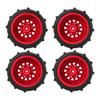 4 PCS RC Car Snow Wheels Tires Excellent Grip Thickened Weighted RC Car Accessories with 12mm 14mm 17mm Colligator Red