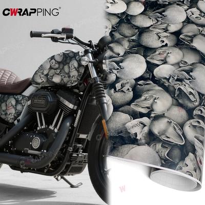 Autó matrica Fekete koponya rajzfilm nyomtatott Vinil öntapadós fólia Autó karosszéria fólia Motorkerékpár matricák Tuning autó kiegészítők