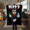 KISS rock band printing Flannel Blanket Bedroom Sofa Camping Warm blanket Gifts for family and friends-MJ002
