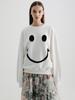 Stay With Me Smile Face Sweatshirt (White)