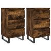 VidaXL Tables de chevet 2 pcs chêne fumé 40x35x69 cm bois ingénierie 826951