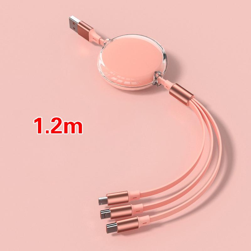 3 In 1 Retractable 100W Fast Charge Data Cable For Iphone 14 Usb Type C/Micro For Sumsung Xiaomi 13 Huawei Phone Charge Usb Cord