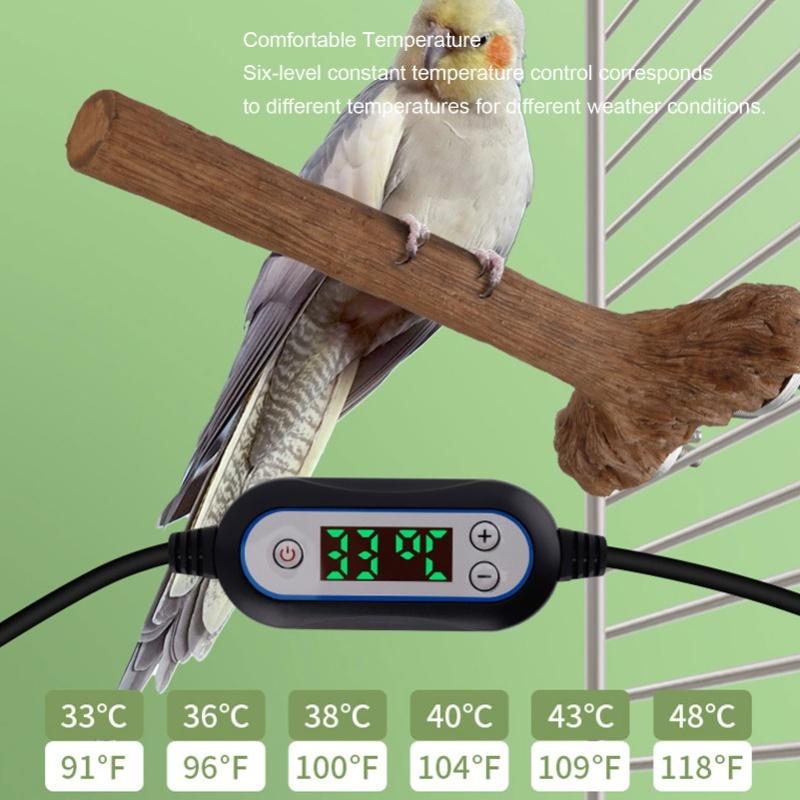 Heated Bird Perch 5W Bird Warmer Bird Perch Stand Heater For African Grey Parakeets Cockatiels Parrot
