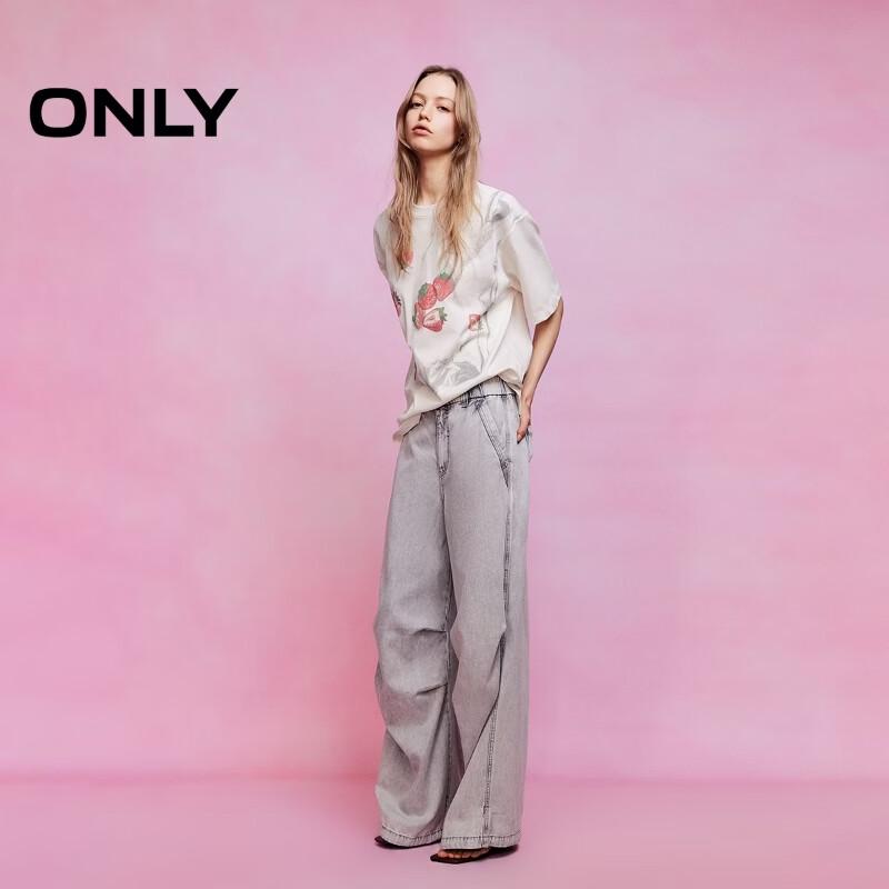 Only 2026 Women's Strawberry Print Loose Cotton T-Shirt