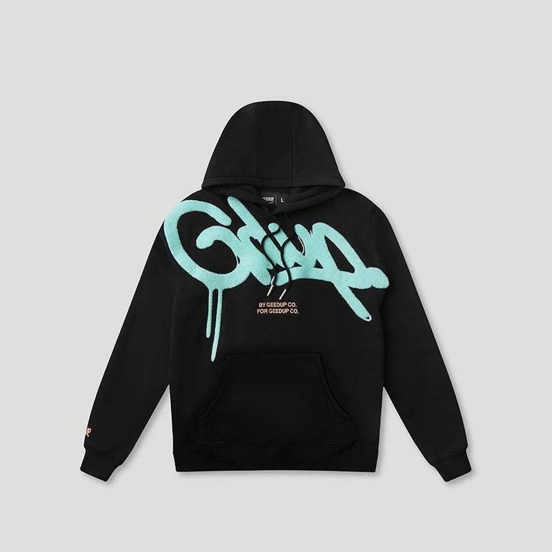 Европейская и американская уличная мода ретро худи с вышивкой букв XL